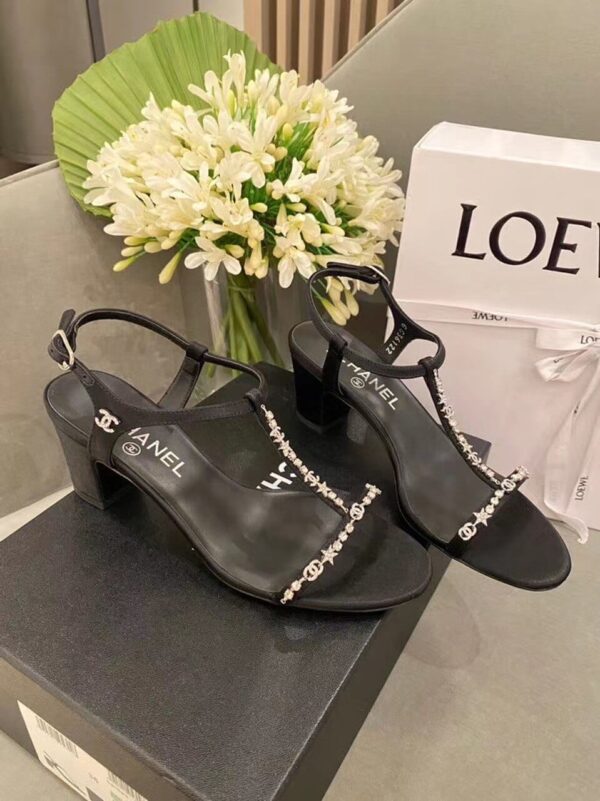 Chanel Sandals Black For Women, Women's Shoes G36122