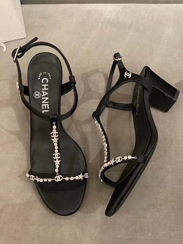 Chanel Sandals Black For Women, Women's Shoes G36122