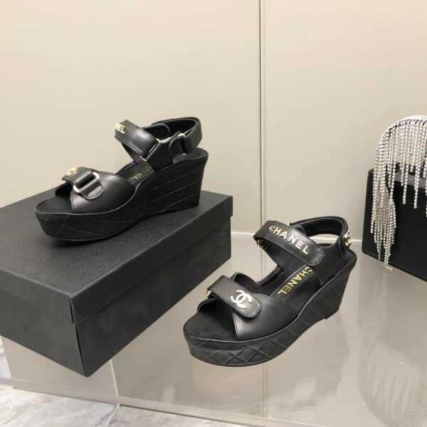 Chanel Sandals Black For Women, Women's Shoes