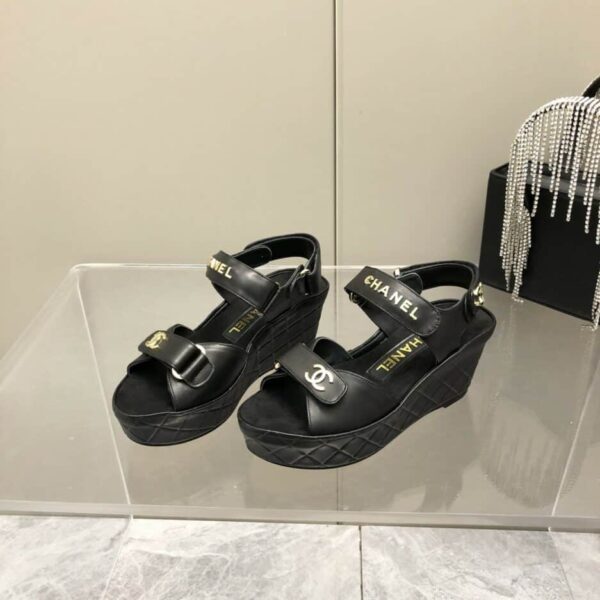 Chanel Sandals Black For Women, Women's Shoes