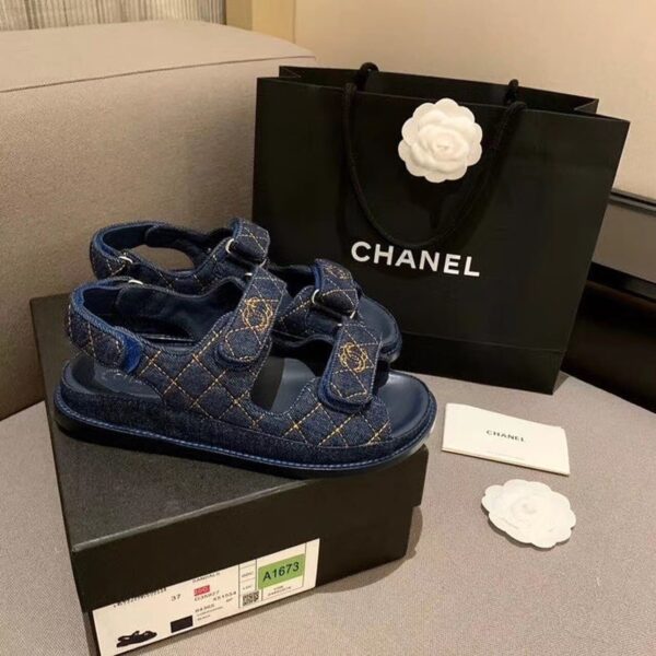 Chanel Sandals Blue For Women, Women's Shoes