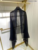 Chanel Silk Chiffon in Black With Toned Gold Beaded Border Scarf 200cm/78in 
