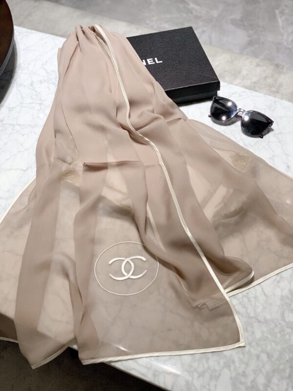 Chanel Silk Light Purple Shawl Scarf 180cm/71in