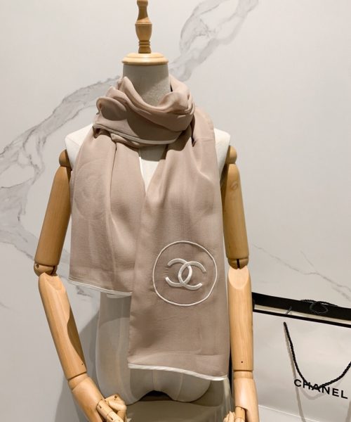 Chanel Silk Light Purple Shawl Scarf 180cm/71in 