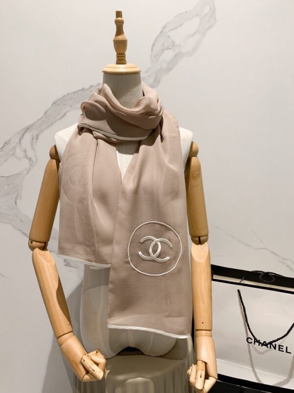 Chanel Silk Light Purple Shawl Scarf 180cm/71in