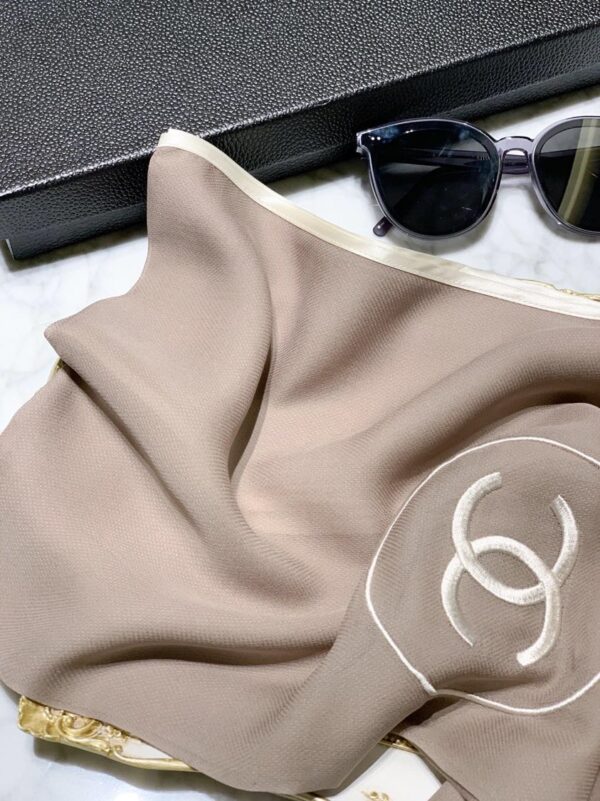 Chanel Silk Light Purple Shawl Scarf 180cm/71in 
