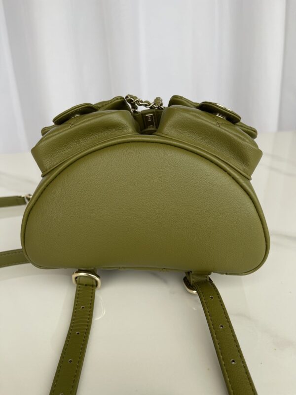 [REP 1:1] Chanel Small Backpack Green Khaki For Women 17.5cm / 6.8in AS3787