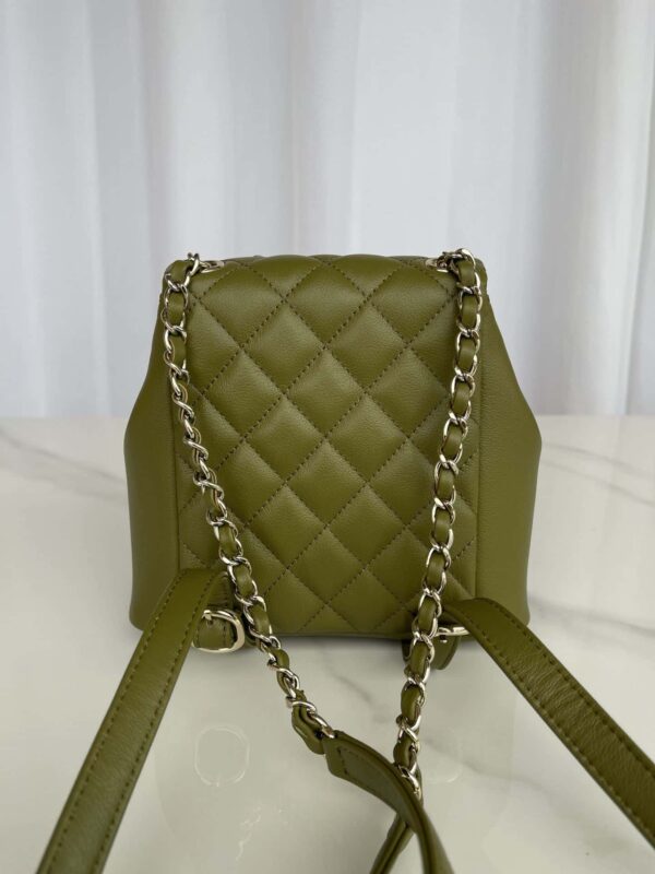 [REP 1:1] Chanel Small Backpack Green Khaki For Women 17.5cm / 6.8in AS3787