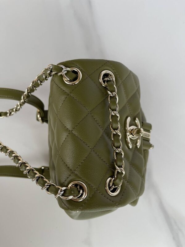 [REP 1:1] Chanel Small Backpack Green Khaki For Women 17.5cm / 6.8in AS3787