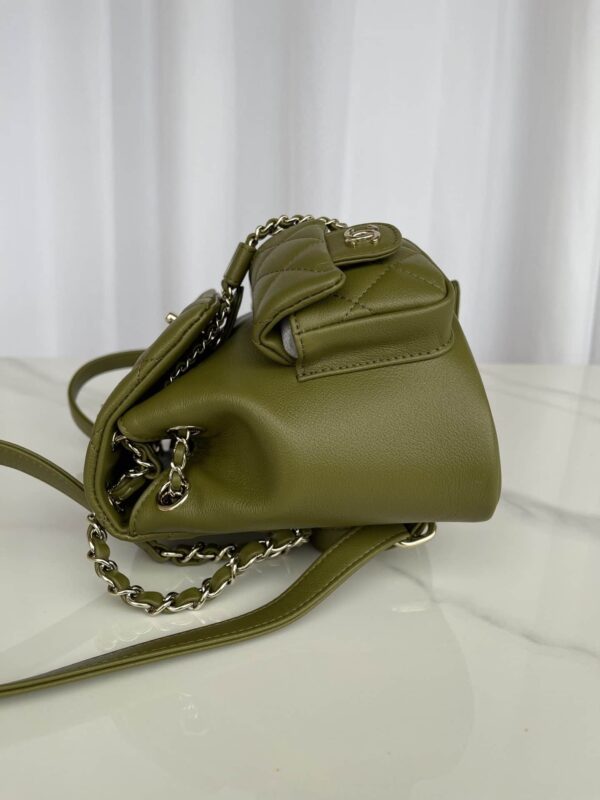 [REP 1:1] Chanel Small Backpack Green Khaki For Women 17.5cm / 6.8in AS3787