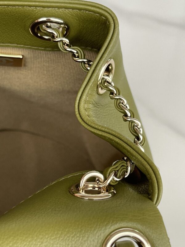 [REP 1:1] Chanel Small Backpack Green Khaki For Women 17.5cm / 6.8in AS3787
