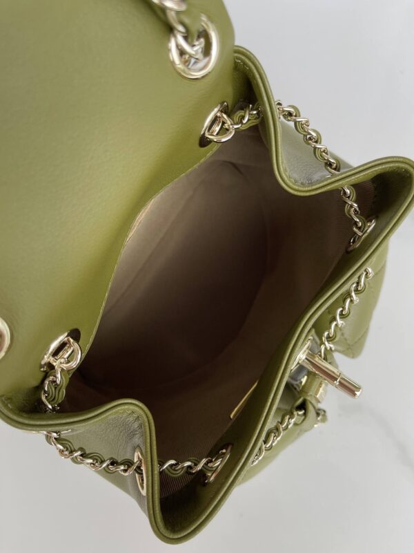 [REP 1:1] Chanel Small Backpack Green Khaki For Women 17.5cm / 6.8in AS3787