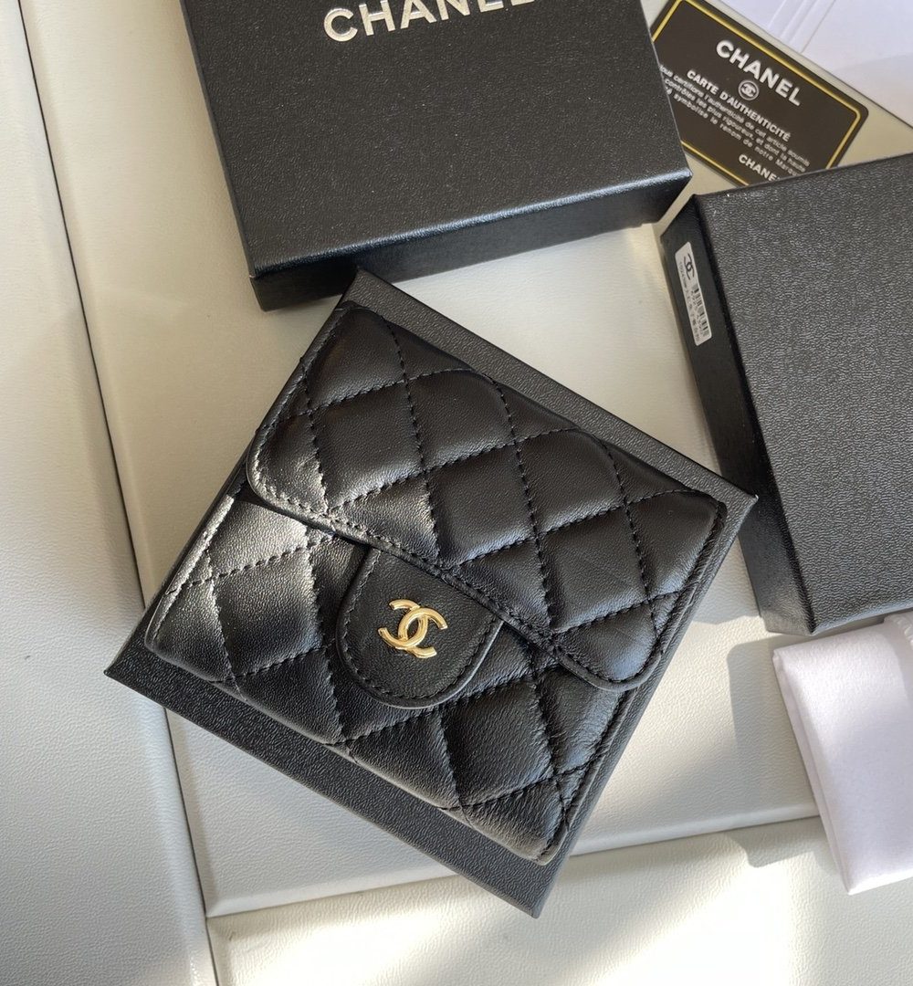 1:1 Replica Chanel Small Classic Flap Wallet Black Bag For Women 10.5cm/4.1in AP0231 Y01295 C3906