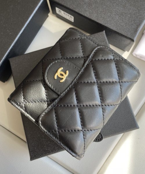 1:1 Replica Chanel Small Classic Flap Wallet Black Bag For Women 10.5cm/4.1in AP0231 Y01295 C3906