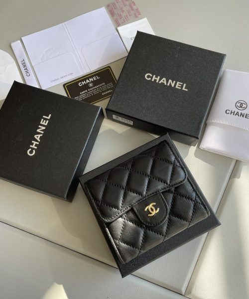 1:1 Replica Chanel Small Classic Flap Wallet Black Bag For Women 10.5cm/4.1in AP0231 Y01295 C3906