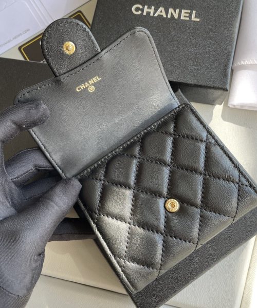 1:1 Replica Chanel Small Classic Flap Wallet Black Bag For Women 10.5cm/4.1in AP0231 Y01295 C3906