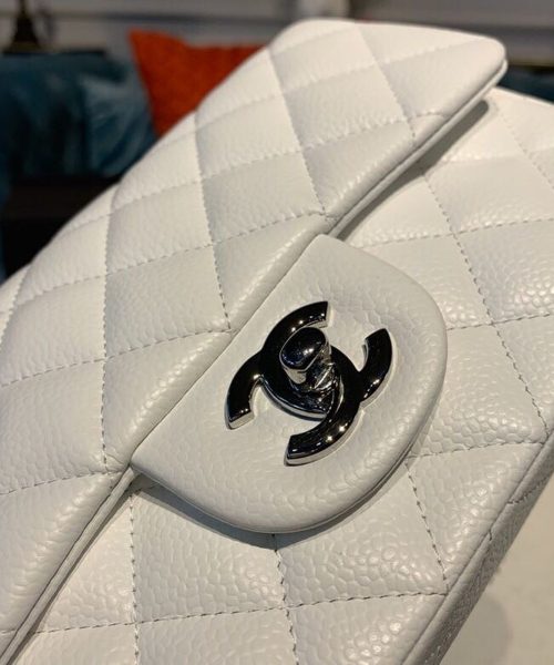 [REP 1:1] Chanel Small Classic Handbag Silver Hardware White For Women, Women's Bags, Shoulder And Crossbody Bags 7.8in/20cm A01113