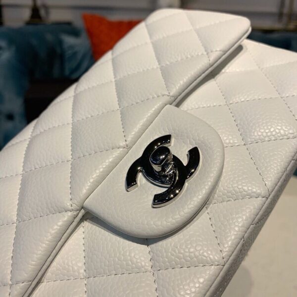 [REP 1:1] Chanel Small Classic Handbag Silver Hardware White For Women, Women's Bags, Shoulder And Crossbody Bags 7.8in/20cm A01113