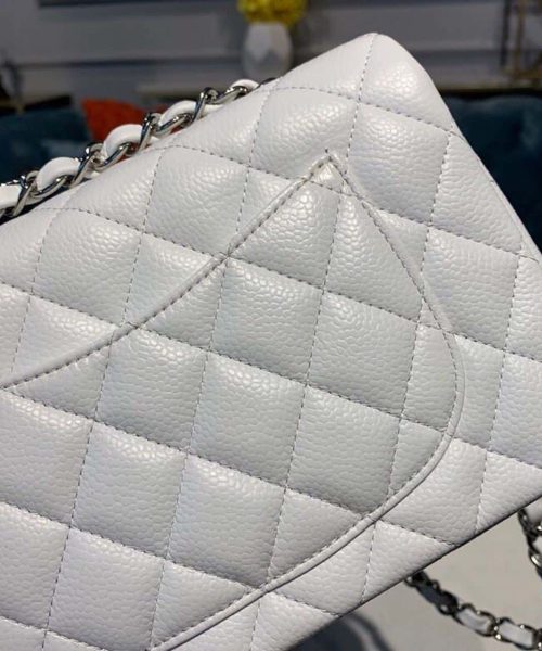 [REP 1:1] Chanel Small Classic Handbag Silver Hardware White For Women, Women's Bags, Shoulder And Crossbody Bags 7.8in/20cm A01113