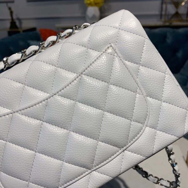 [REP 1:1] Chanel Small Classic Handbag Silver Hardware White For Women, Women's Bags, Shoulder And Crossbody Bags 7.8in/20cm A01113