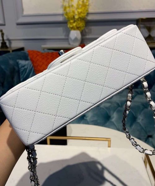 [REP 1:1] Chanel Small Classic Handbag Silver Hardware White For Women, Women's Bags, Shoulder And Crossbody Bags 7.8in/20cm A01113