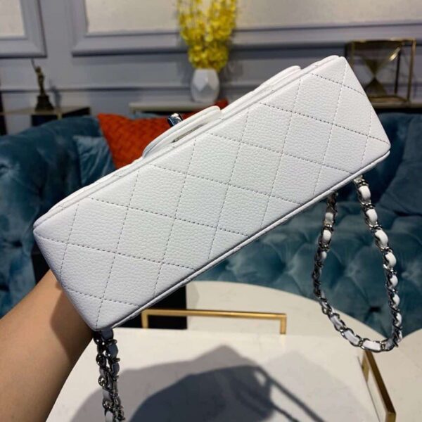 [REP 1:1] Chanel Small Classic Handbag Silver Hardware White For Women, Women's Bags, Shoulder And Crossbody Bags 7.8in/20cm A01113