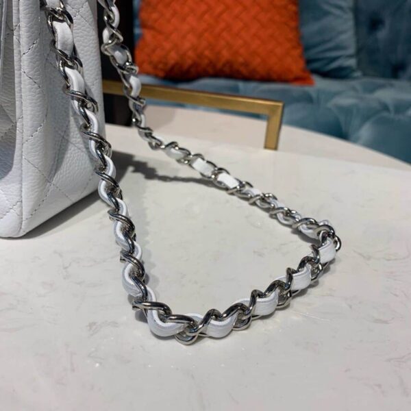[REP 1:1] Chanel Small Classic Handbag Silver Hardware White For Women, Women's Bags, Shoulder And Crossbody Bags 7.8in/20cm A01113