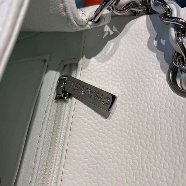 [REP 1:1] Chanel Small Classic Handbag Silver Hardware White For Women, Women's Bags, Shoulder And Crossbody Bags 7.8in/20cm A01113