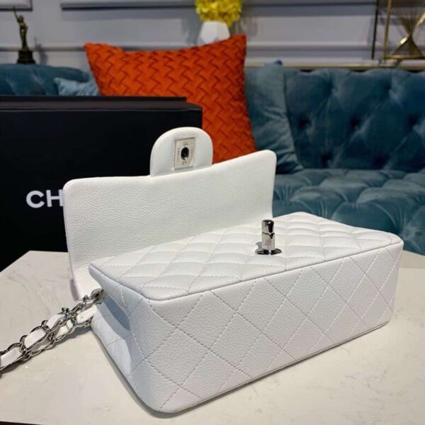 [REP 1:1] Chanel Small Classic Handbag Silver Hardware White For Women, Women's Bags, Shoulder And Crossbody Bags 7.8in/20cm A01113