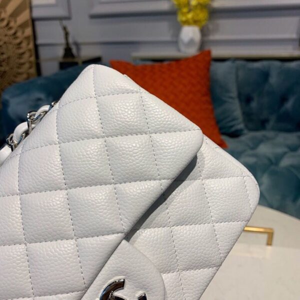 [REP 1:1] Chanel Small Classic Handbag Silver Hardware White For Women, Women's Bags, Shoulder And Crossbody Bags 7.8in/20cm A01113