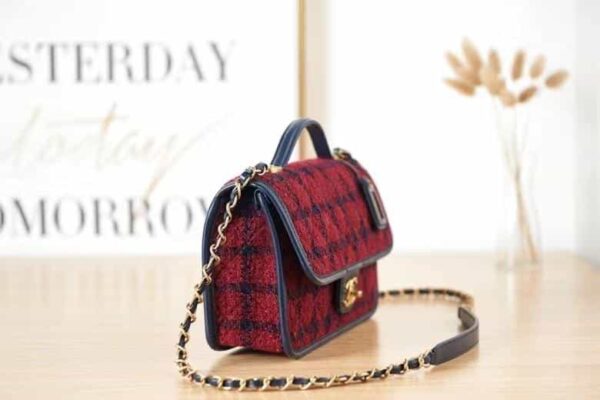 [REP 1:1] Chanel Small Flap Bag With Top Handle Red For Women 25cm / 9.8in