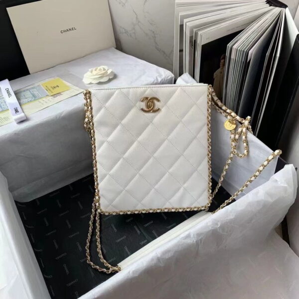[REP 1:1] Chanel Small Shopping Bag White For Women, Women's Bags 9in/23cm