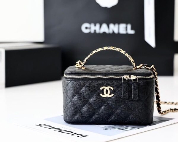 [REP 1:1] Chanel Small Vanity Case Black For Women 6.7in/17cm AS3171