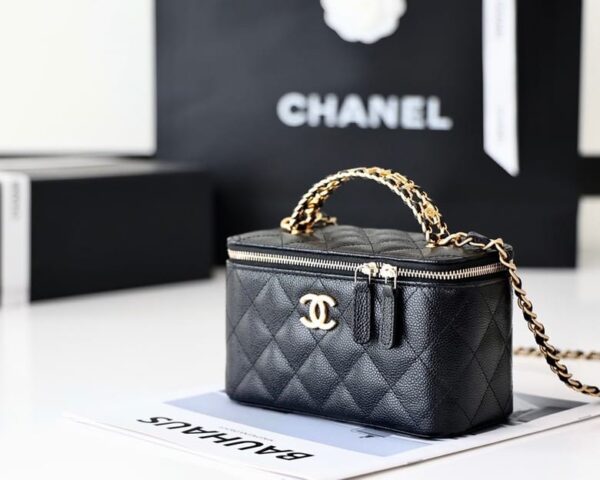 [REP 1:1] Chanel Small Vanity Case Black For Women 6.7in/17cm AS3171