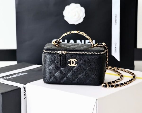 [REP 1:1] Chanel Small Vanity Case Black For Women 6.7in/17cm AS3171