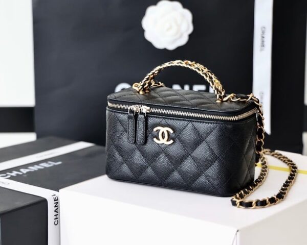 [REP 1:1] Chanel Small Vanity Case Black For Women 6.7in/17cm AS3171