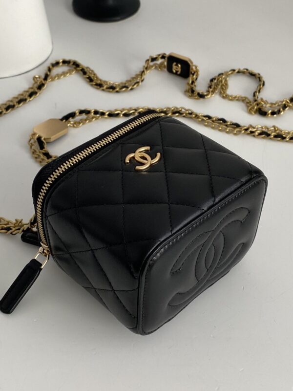 [REP 1:1] Chanel Small Vanity With Chain Black For Women, Women's Bags 4.3in/11cm
