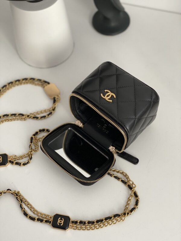 [REP 1:1] Chanel Small Vanity With Chain Black For Women, Women's Bags 4.3in/11cm