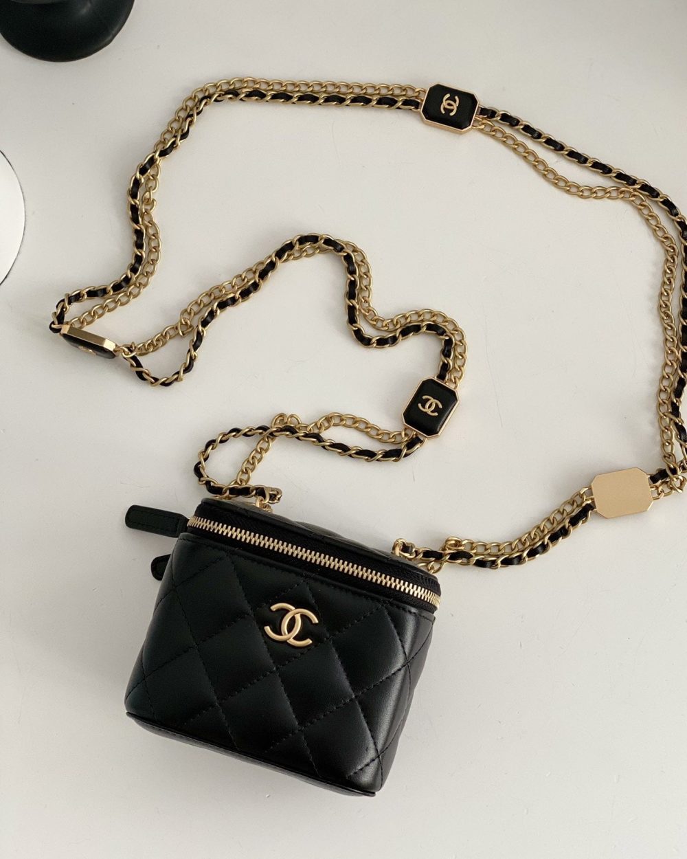 [REP 1:1] Chanel Small Vanity With Chain Black For Women, Women's Bags 4.3in/11cm