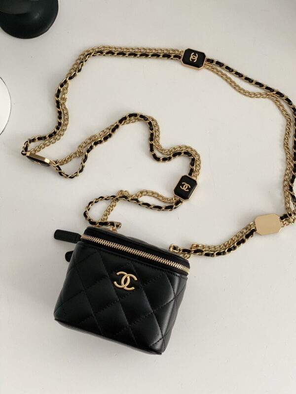 [REP 1:1] Chanel Small Vanity With Chain Black For Women, Women's Bags 4.3in/11cm