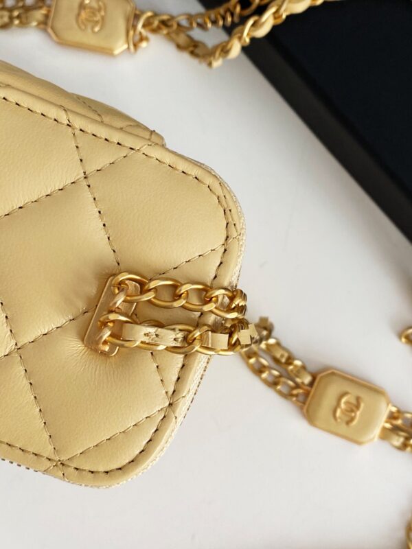 [REP 1:1] Chanel Small Vanity With Chain Yellow For Women, Women's Bags 4.3in/11cm