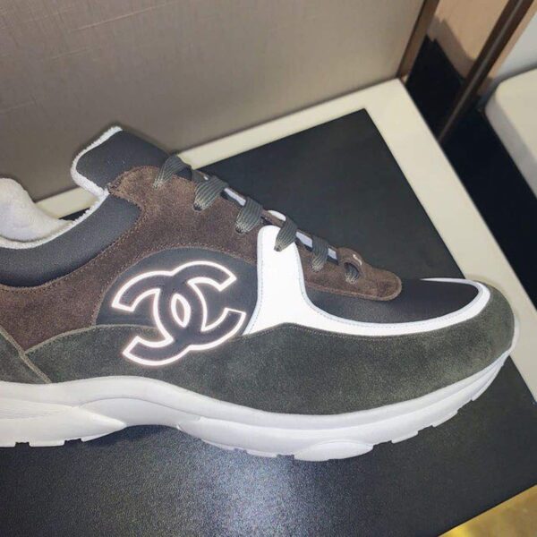 Chanel Sneakers Dark Green/Brown For Women, Women's Shoes G34360