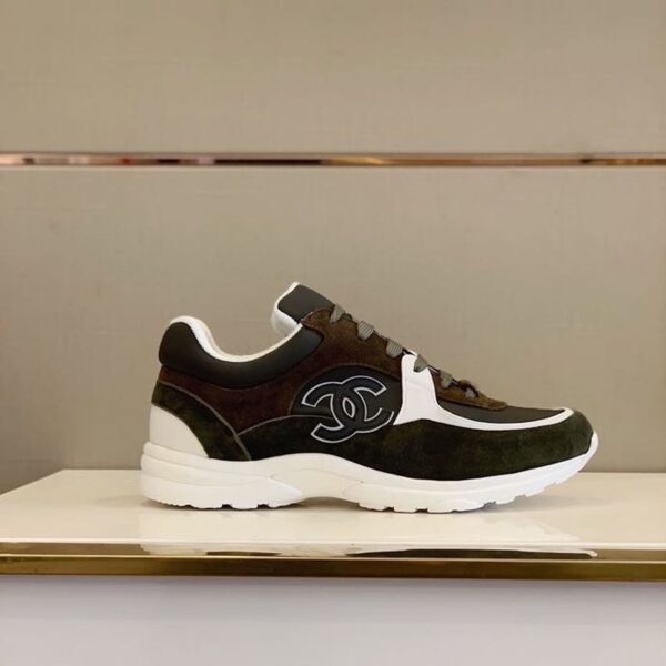 Chanel Sneakers Dark Green/Brown For Women, Women's Shoes G34360