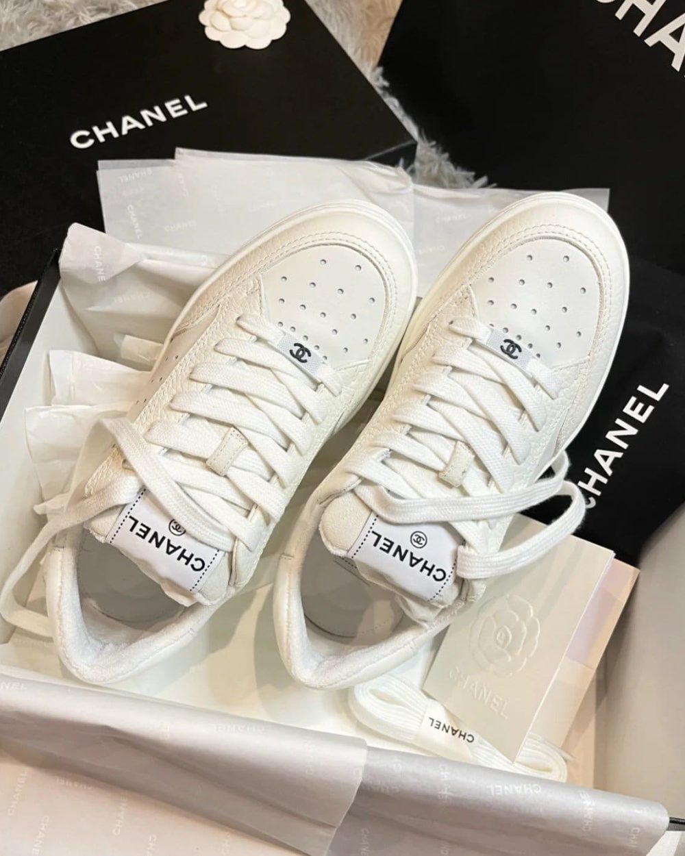 Chanel Sneakers White For Women, Women's Shoes 0.4in/1cm G39225