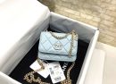 [REP 1:1] Chanel Spring And Summer 22C Turquoise For Women, Women's Bags 6.1in/15.5cm