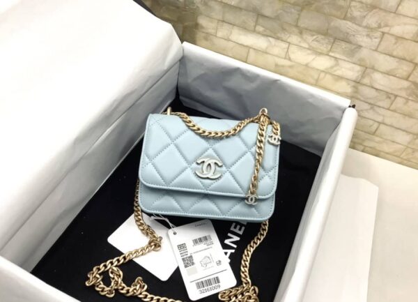 [REP 1:1] Chanel Spring And Summer 22C Turquoise For Women, Women's Bags 6.1in/15.5cm