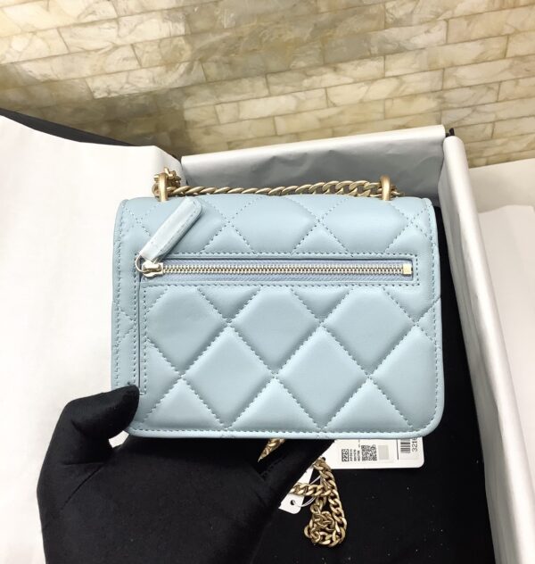 [REP 1:1] Chanel Spring And Summer 22C Turquoise For Women, Women's Bags 6.1in/15.5cm