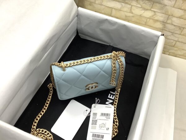 [REP 1:1] Chanel Spring And Summer 22C Turquoise For Women, Women's Bags 6.1in/15.5cm