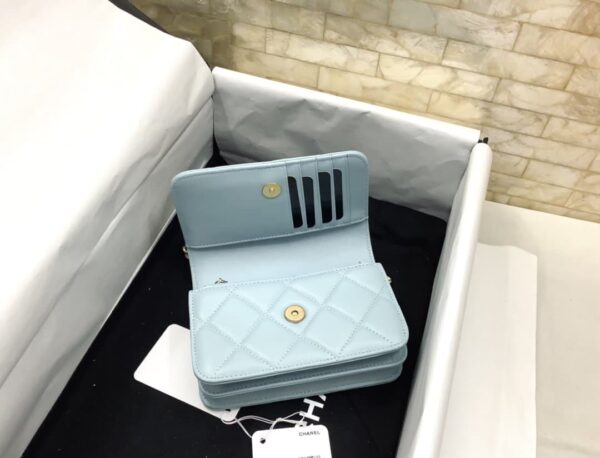[REP 1:1] Chanel Spring And Summer 22C Turquoise For Women, Women's Bags 6.1in/15.5cm