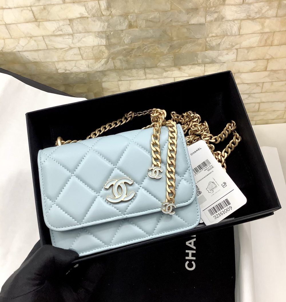 [REP 1:1] Chanel Spring And Summer 22C Turquoise For Women, Women's Bags 6.1in/15.5cm - Image 5
